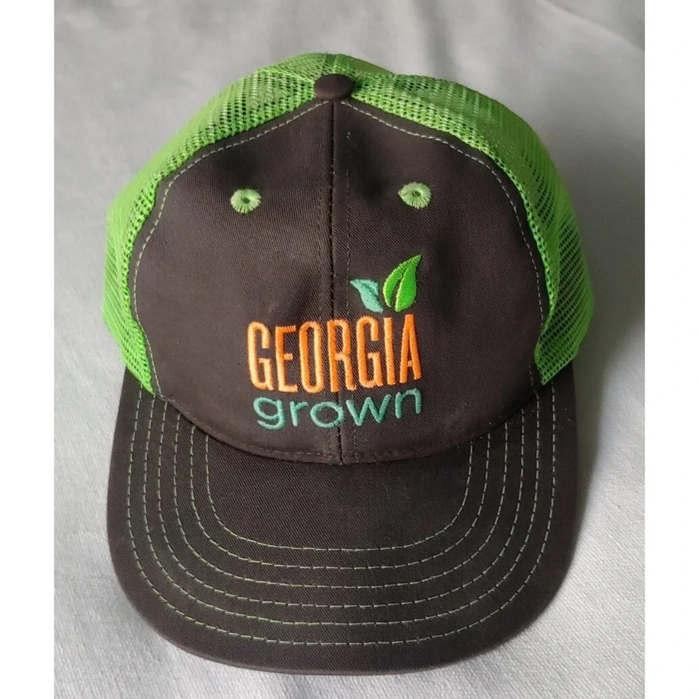 Georgia Grown Truckers Peaches Mens Hat Baseball Cap SnapBack Made In USA